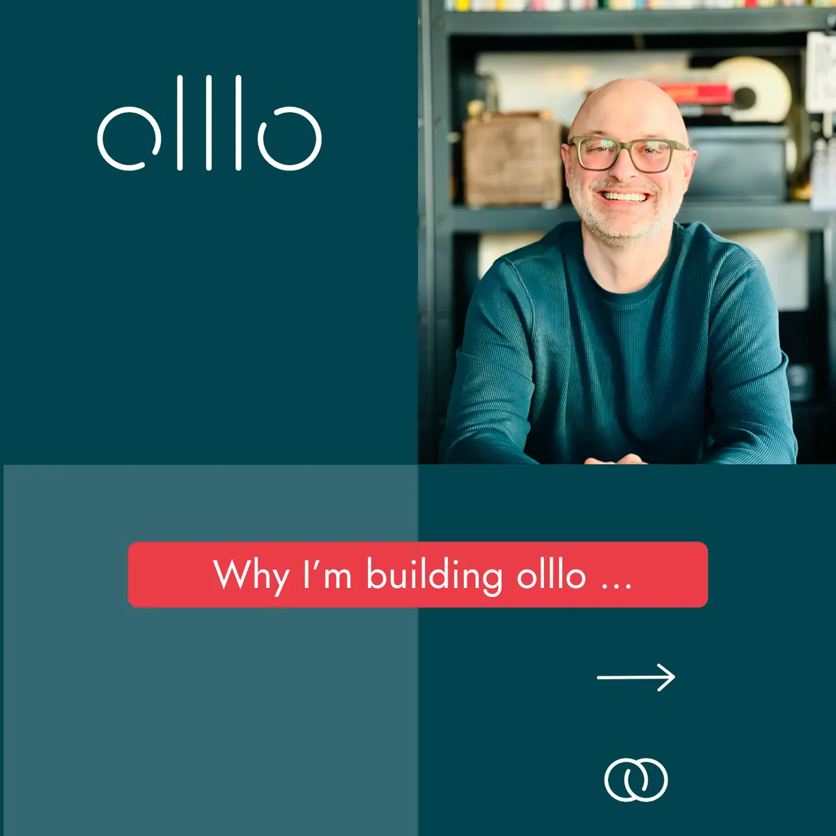 Olllo LinkedIn campaign slide: Founder note, 1 of 4